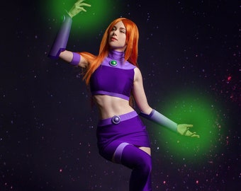 Cosplay Starfire costume, Starfire outfit Titans costume, adults costume Titans cosplay costumes for women, Female hero costume, Halloween