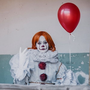 Weibchen Pennywise Kostüm, Scary Kostüm Pennywise, Es Halloween-Kostüm weiblich Pennywise, Horror-Film-Kostüme weiblich, Clown unheimlich Kostüme