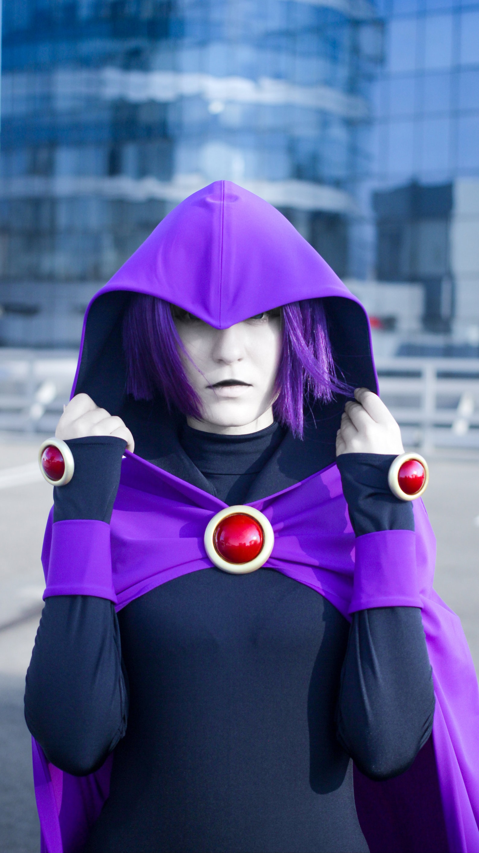 Titans Raven Cloak Costume, Raven Cosplay Purple Superhero Costume