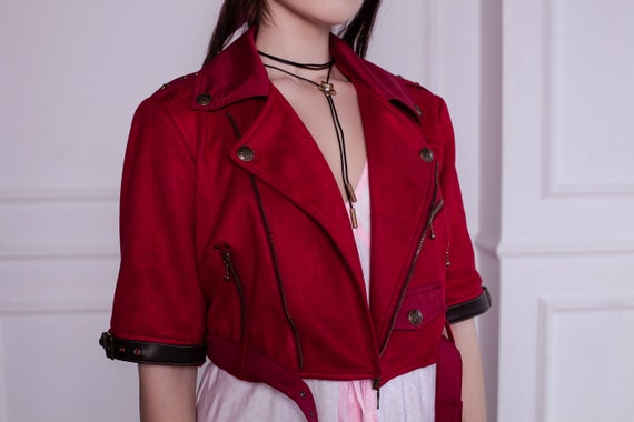 Aerith video games jacket cosplay, custom jacket, womens jacket, video game gift, Aerith remake denim jacket for costume, Halloween Aerith