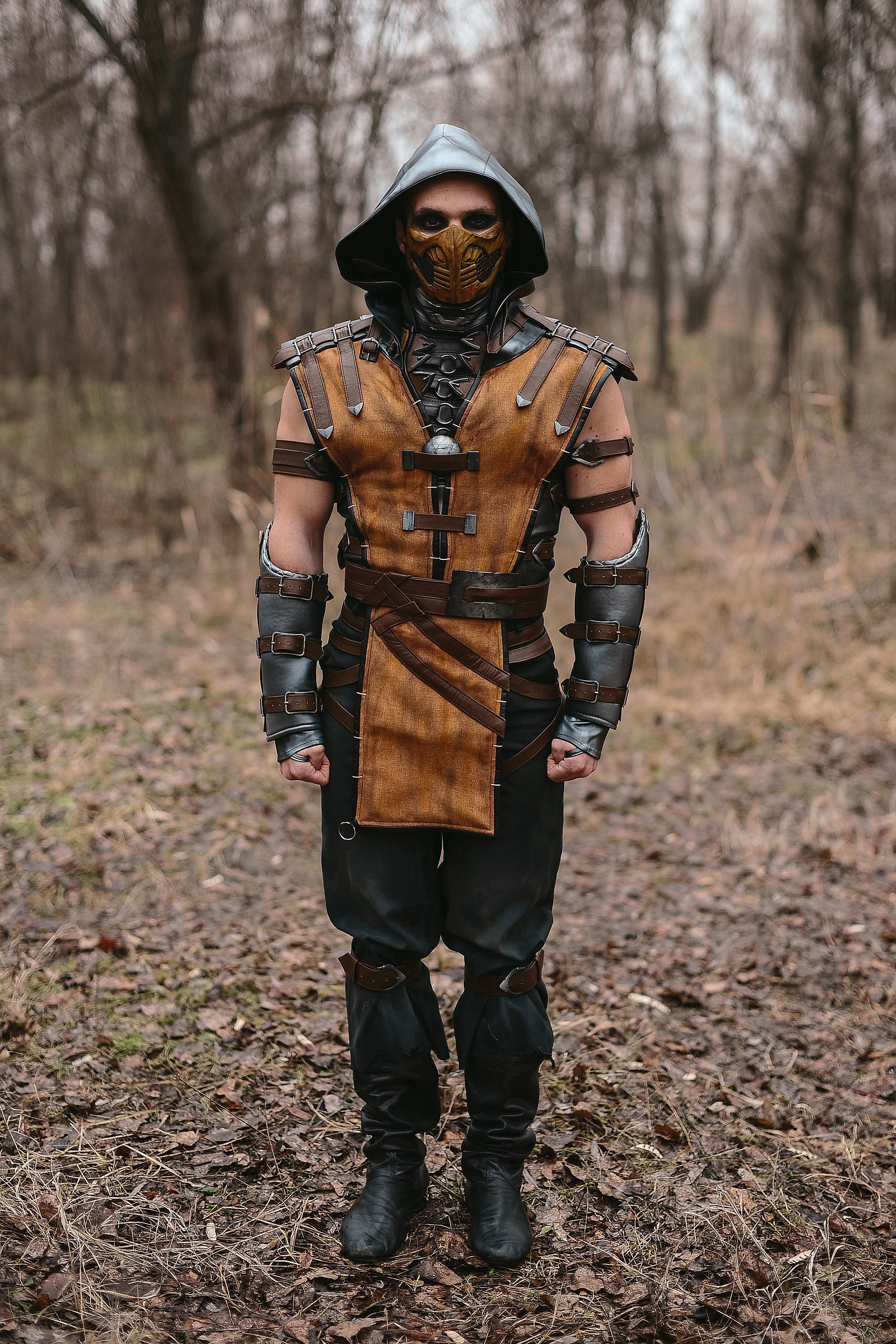 Mortal Kombat Cosplay Costume Scorpion Costume Yellow Vest Etsy