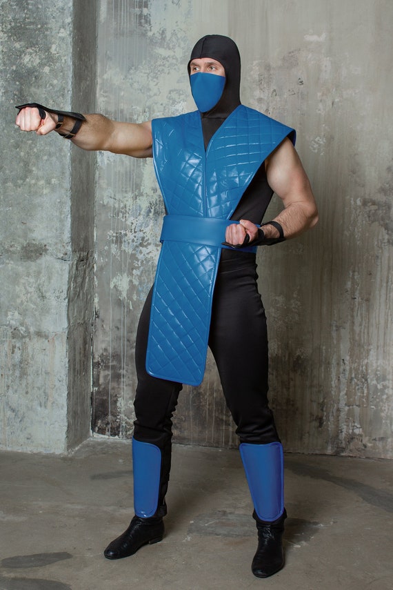 Disfraz de cosplay de Mortal Kombat, disfraz de Sub Zero con chaleco y  máscara, top ninja sin mangas para hombre, guerrero ninja Mk, clásico MK2 -   España