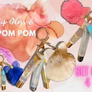 Makeup, Puffball Lipgloss Keychain