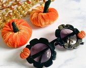 Pumpkin Piggies, Pumpkin Patch Baby Girl Outfit, Velvet Pumpkins, Velvet Piggies, Piggies on Clip, Piggies on Nylon, Pumpkin Hair Clip