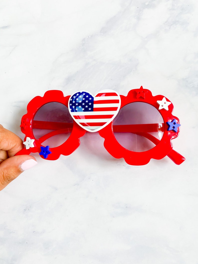 Baby Flower Sunglasses Sunglasses 4th of July Sunglasses 4th of July Girls Accessories Baby Sunglasses Girl Flower Sunglasses Toddler