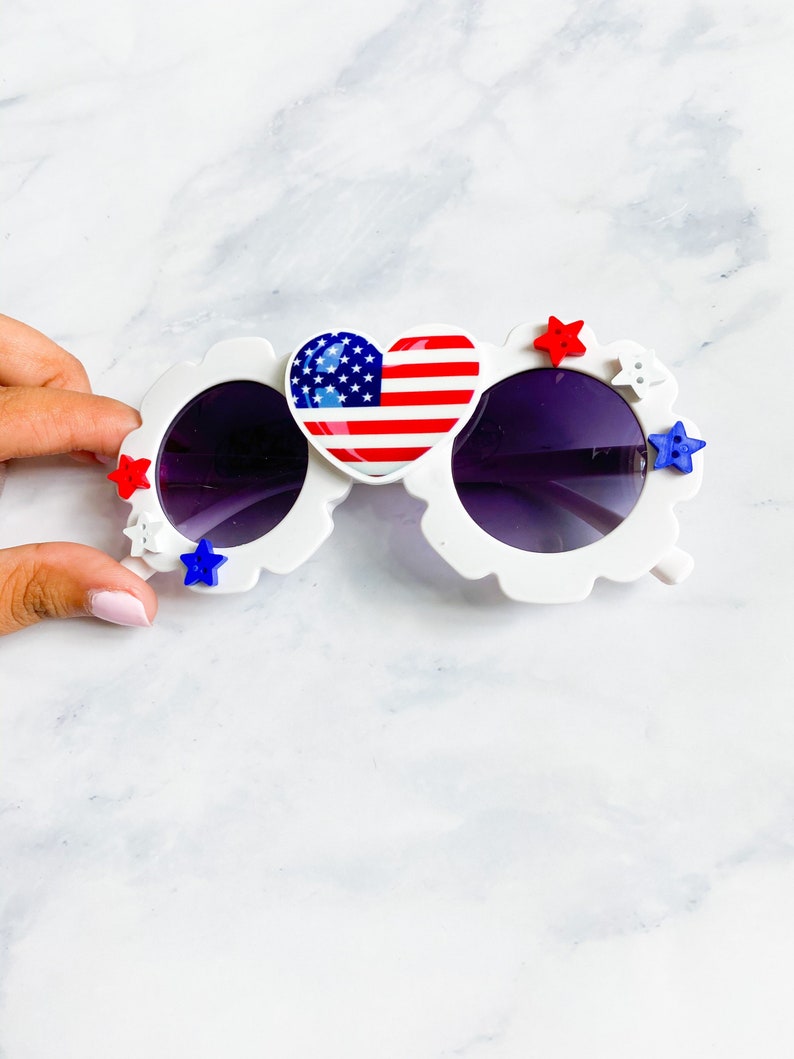 Baby Flower Sunglasses Sunglasses 4th of July Sunglasses 4th of July Girls Accessories Baby Sunglasses Girl Flower Sunglasses Toddler