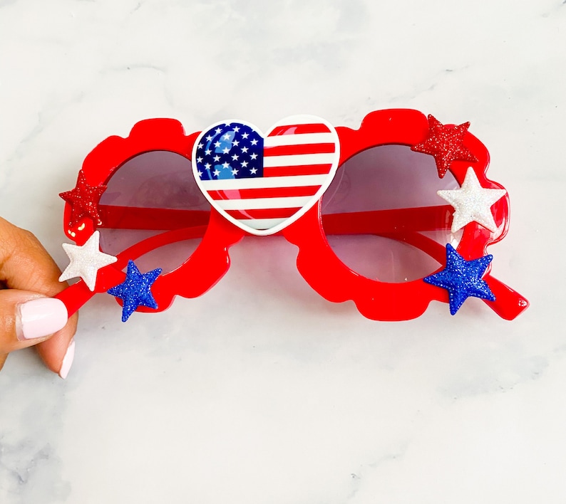Baby Flower Sunglasses Sunglasses 4th of July Sunglasses 4th of July Girls Accessories Baby Sunglasses Girl Flower Sunglasses Toddler