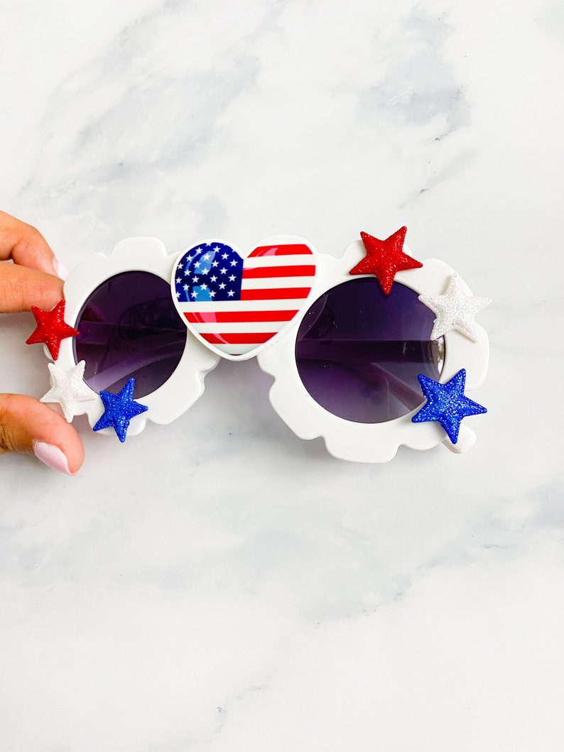Baby Flower Sunglasses Sunglasses 4th of July Sunglasses 4th of July Girls Accessories Baby Sunglasses Girl Flower Sunglasses Toddler