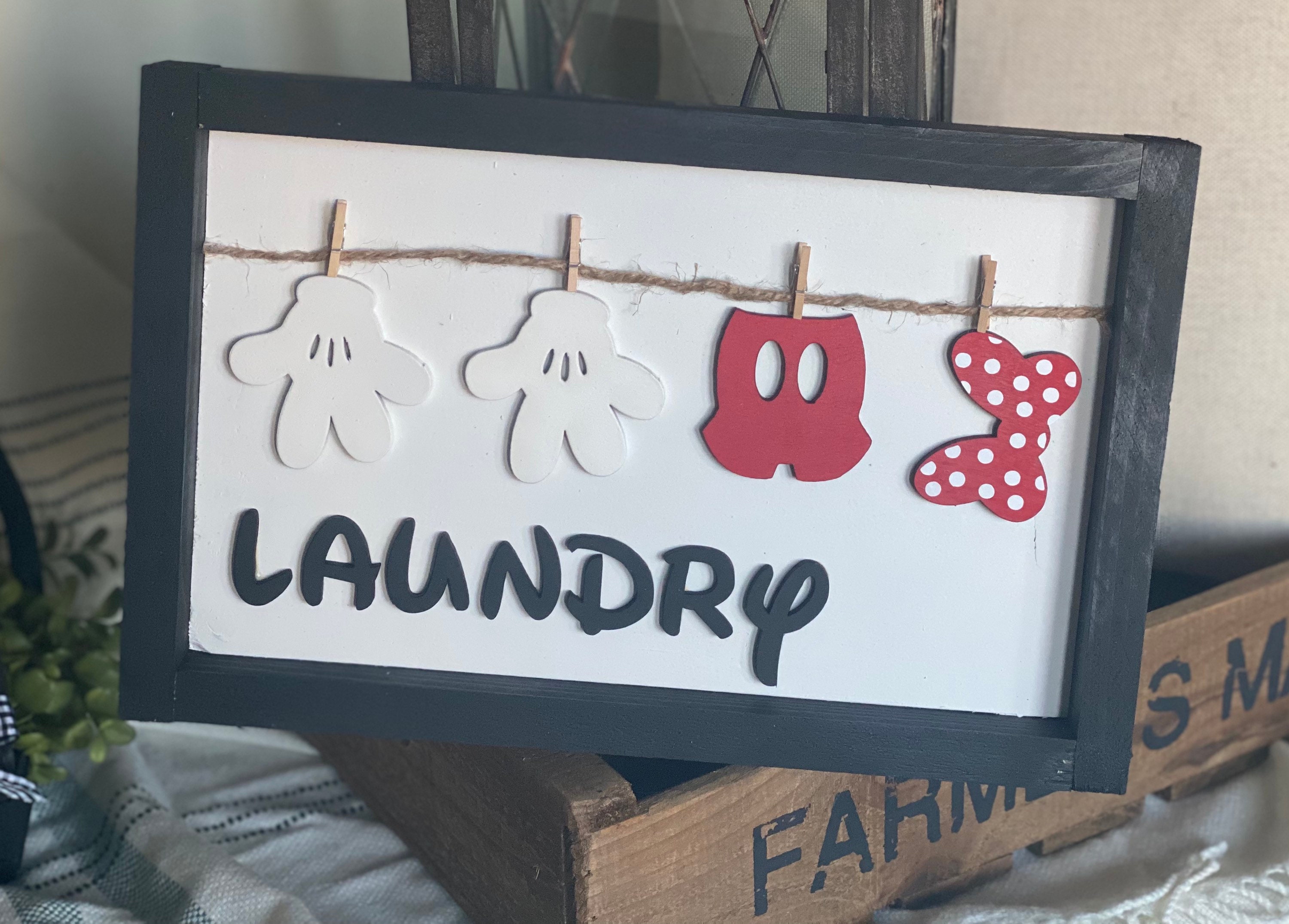 Disney inspired LAUNDRY 3D Sign 6x12