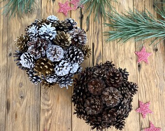 Handmade Gold  Bronze or Natural Pine Cone Decorations