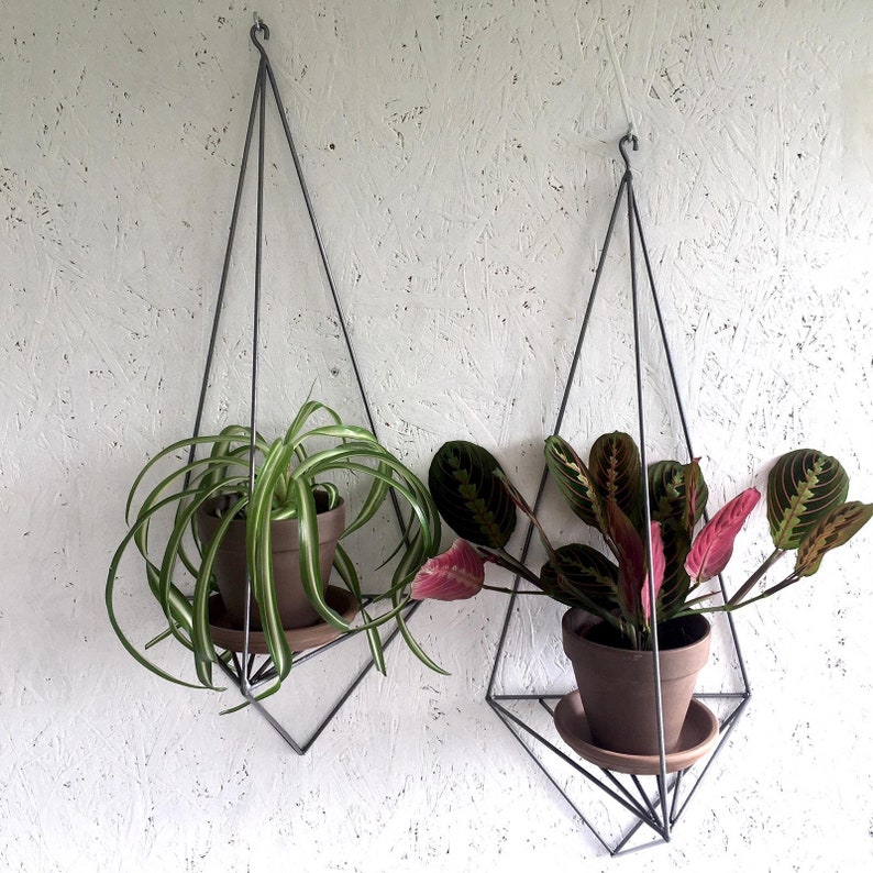 Triangle Hangable Wall Planter Flower Pot Holder Wall Mount Etsy
