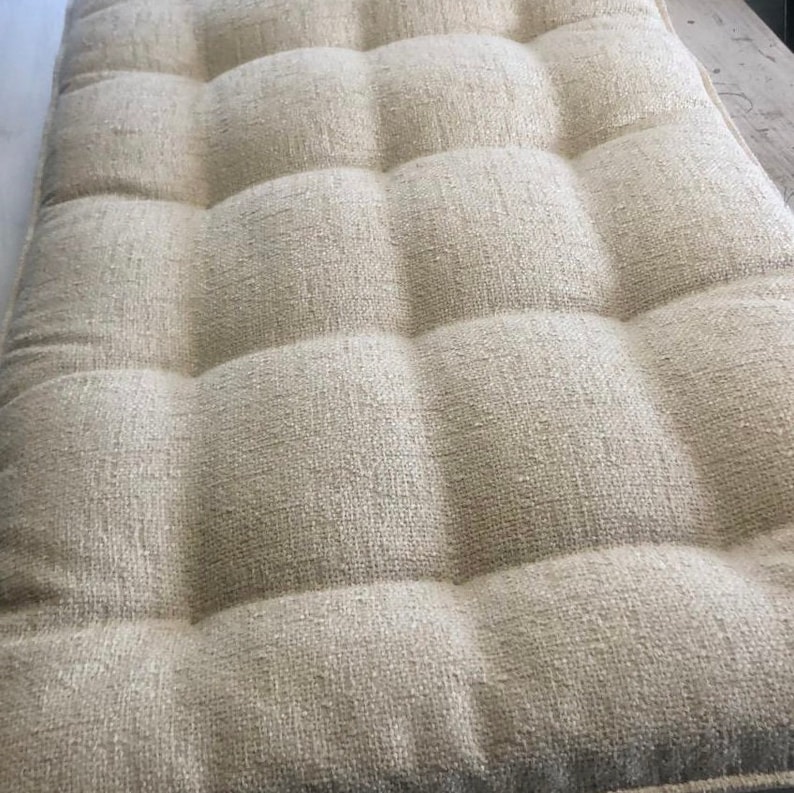 Custom Fluffy Tufted Bench Seat Cushion Window Seat Cushion Etsy