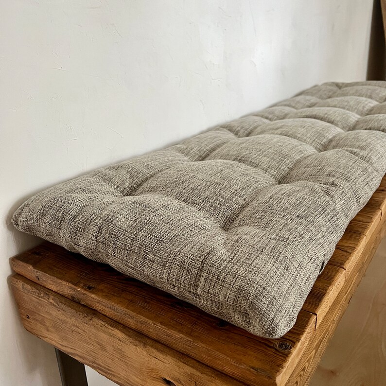 Custom Fluffy Tufted Bench Seat Cushion Window Seat Cushion Etsy