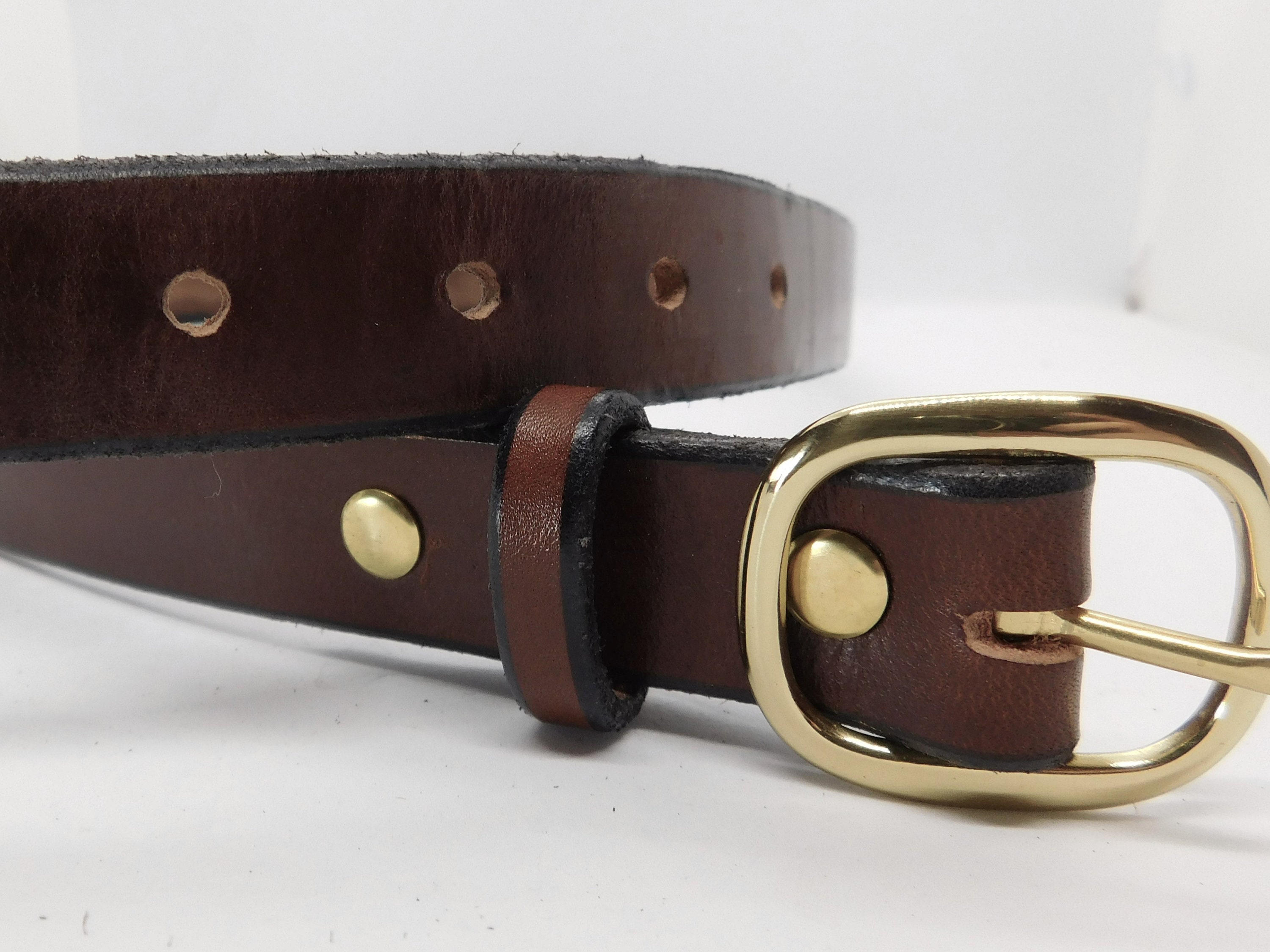 Brown Leather Belt 1 Inch Wide 10/12 Oz Thickness Light Etsy