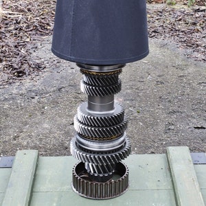 SOLD ||| Car Truck Transmission Gears mechanism Night Lamp Light Industrial Steampunk Loft Workshop Garage Engine Part Mechanic Upcycled