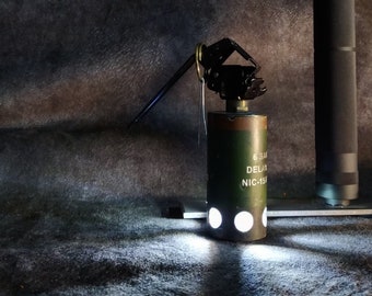 SOLD ||| Flashbang Grenade Deco Desk Light Lamp | Shell Explosive Military Handgrenade