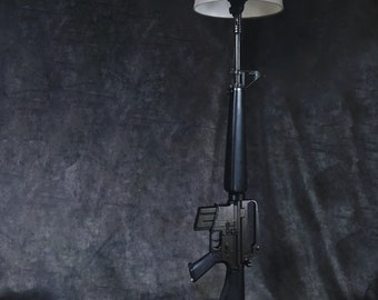 SOLD ||| Gun M16 Lamp | Weapon Firearm Rifle Carabine Table Lighting Nightlamp Lampshade Military Army Bullet Shooter ar15 m15 USA Colt