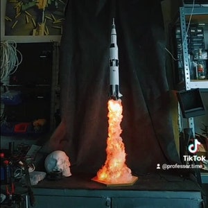 SOLD ||| FULL SET Rocket Launch Lamp Diorama  | Falcon 7 SpaceX Space X Nasa apollo 11 saturn V Astronaut Table Desk Night Model