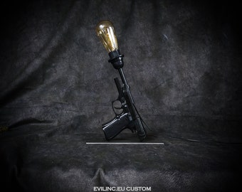 SOLD ||| Gun Pistol Lamp | Weapon Firearm Rifle Carabine Table Lighting Nightlamp Lampshade Military Army Shooter 92f pistol handgun