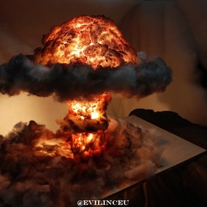 SOLD Nuclear Explosion Bomb Diorama model LIGHT night lamp nuke fallout little boy fat man decorative military mushroom cloud image 2