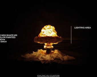 SOLD ||| Budget Ver. Nuclear Explosion Bomb Diorama model LIGHT night lamp nuke fallout little boy fat man decorative mushroom cloud