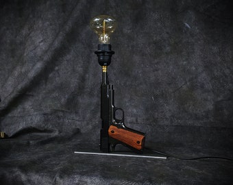 SOLD ||| Gun m1911a1 Lamp | Weapon Firearm Rifle Carabine Table Lighting Nightlamp  Military Army Bullet Shooter m1911 pistol handgun colt