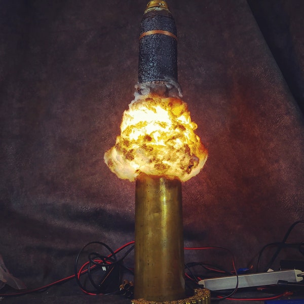 Artillery Shell Shooting Model Deco Desk Light Lamp |  Tank Cannon Explosive Explosion Military Army Ammo Ammunition Model Replica Prop