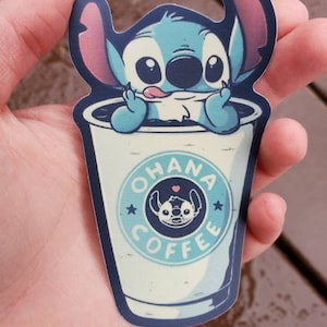 Stitch Coffee Sticker
