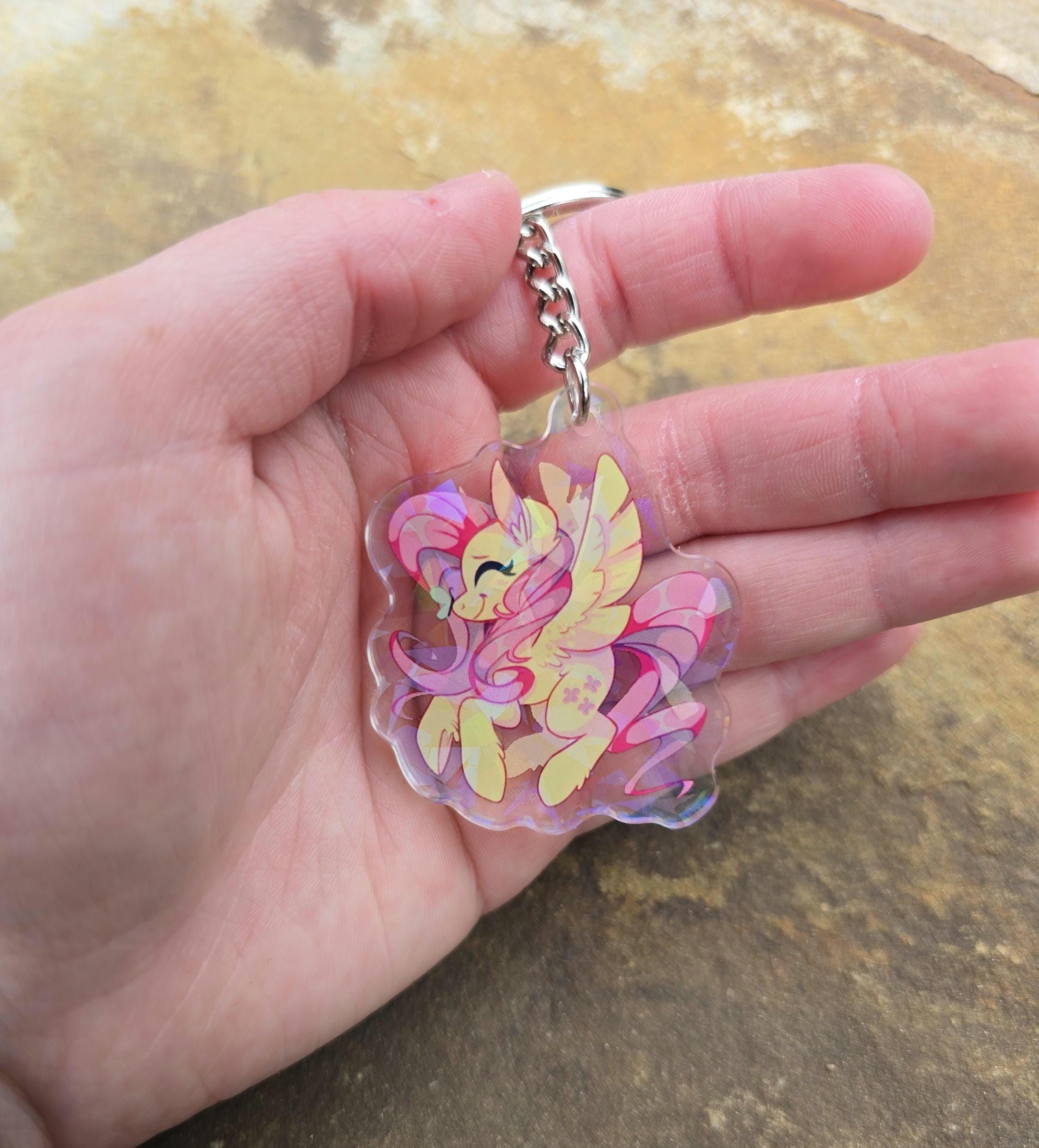Holographic Fluttershy Keychain - Etsy
