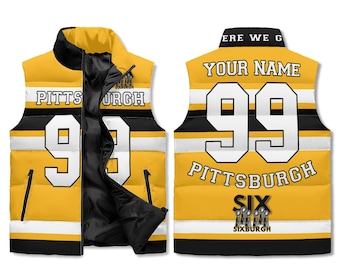 Pittsburgh  Puffer Vest - Personalized Name & Number - Sixburgh Fan Gift