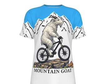 Mountain Goat MTB All Over Print T-shirt - Cycling Graphic Bike Shirt