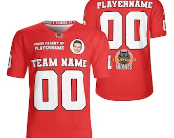 Custom Fan Jersey: Personalized Team Name, Photo, Number - Unisex All Over Print