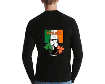 Sláinte Irish Long Sleeve Tee – Pint & Flag, Made in USA