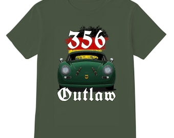 Vintage 356 Outlaw Porsche T-Shirt – Classic German Sports Car Tee