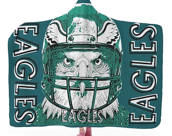 Philly Green Eagle Hooded Blanket: Cozy Fleece Game Day Wrap