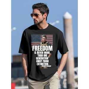 Ronald Reagan Freedom Quote Shirt – Patriotic USA Tee image 1