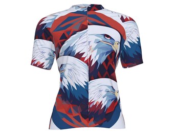 Patriotic Eagle Cycling Jersey: Men's Fitted Bike Shirt