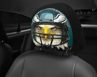 Football Eagle Headrest Covers - Fan Car Seat Decor