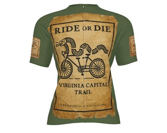 Virginia Capital Trail Cycling Jersey: Revolutionary Snake Design - Fitted MTB/Road Bike Shirt