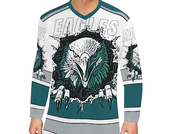 Eagles All Over Print Hockey Jersey - Long Sleeve Fan Shirt