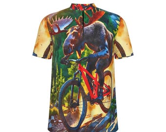 Maglia da ciclismo MTB Moose: vestibilità comoda con cerniera a un quarto - Wild Forest Design