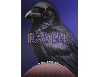 Raven Football Metal Sign: Vintage Game Room Bar Decor