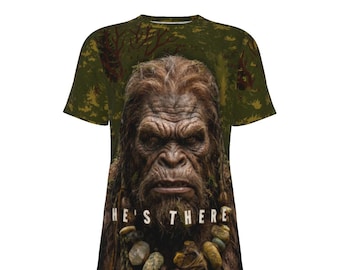 Bigfoot He's There AOP T-Shirt