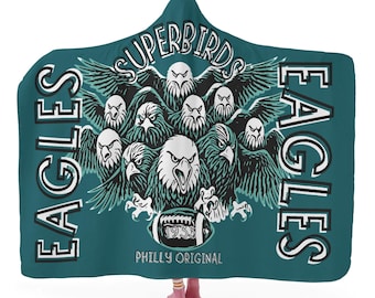 Philly Green Superbirds Hooded Blanket: Fleece Wearable Throw - Game Day Wrap