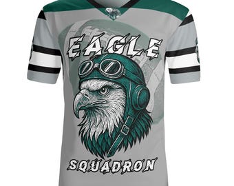 Eagle Squadron Jersey - All Over Print Football Fan Shirt with Vintage Aviator Design
