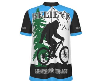 Bigfoot Mountain Bike Jersey – “Believe, Leave No Trace” | Breathable Unisex MTB Shirt |