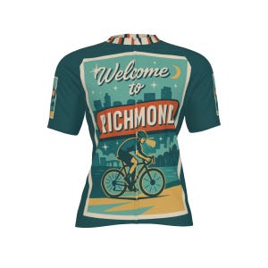 Maillot de cyclisme Welcome to Richmond - Chemise de vélo RVA vintage - Équipement de moto adapté unisexe - Postca rétro