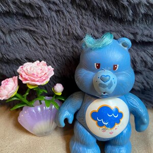 Vintage 1980s Grumpy Bear PVC Figure – 4” Care Bears Hard Plastic