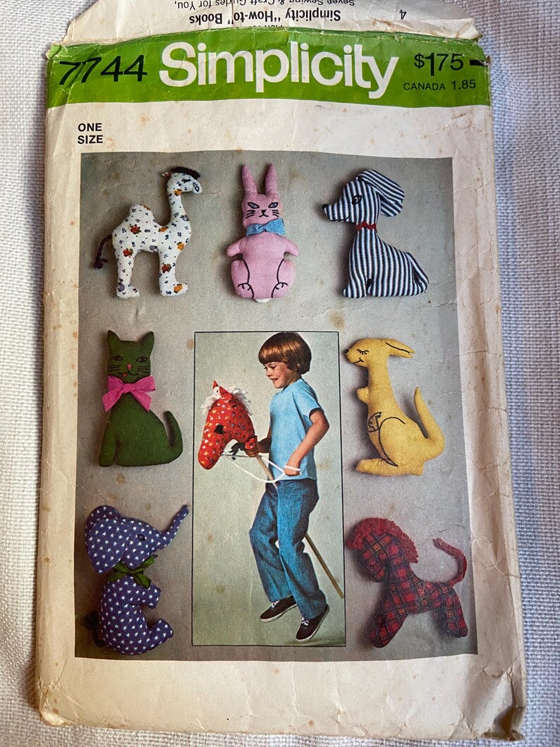 Simplicity Rabbit Patterns 1976 Simplicity Stuffed Animal Toy Sewing Pattern – Camel Cat Rabbit ...