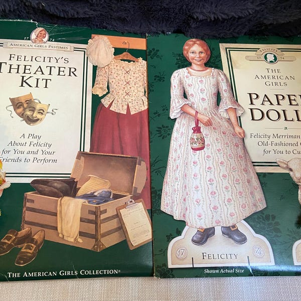 Vintage 1992 Felicity Paper Dolls & 1994 Theater Kit Set | American Girl Pleasant Company